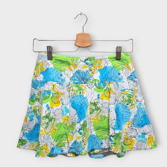 NWOT IBKUL Golf Women's Skort Floral Print (Blue/Yellow/White) - Small - Picture 1 of 2